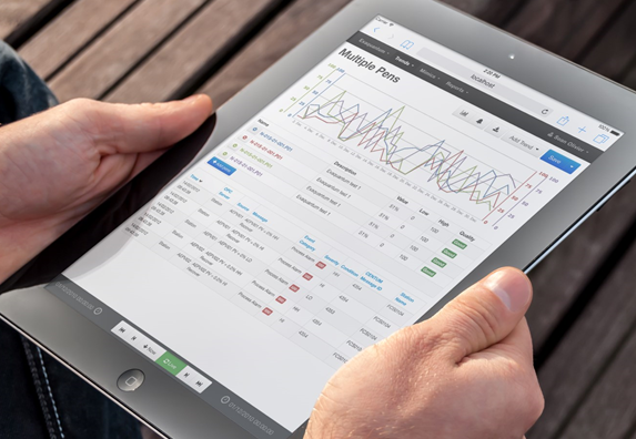 Exaquantum/Web viewed on a Tablet